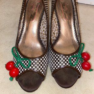 Poetic License cherry peep toe heels